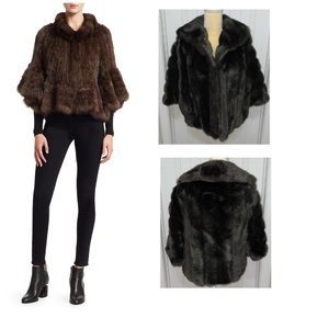 Regina Glenara Glenoit Faux Fur jacket Cape brown vintage 1950s 1960s